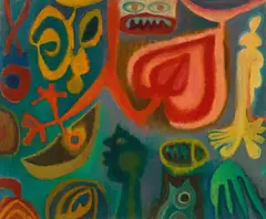 Greta Freist, Die Blume des Herzens, 1968, oil on canvas