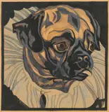 Pug by Norbertine Bresslern-Roth, watercolour on paper, sold Mar 2022