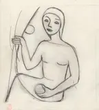 Carry Hauser, Mixed lot: boy and girl (two drawings), graphite on paper