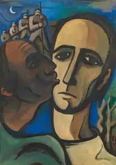 Carry Hauser, Judas kiss, 1949, tempera on paper
