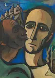 Carry Hauser, Judas kiss, 1949, tempera on paper