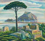 Theodor Allesch-Alescha, Southern Italian coastal landscape, 1952, pastel on paper