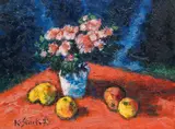 Karl Stark, Still life with vase and fruits