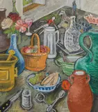 Franz von Zülow, Kitchen still life with toys