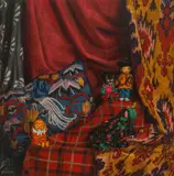 Alfred Waagner, Puppet theatre, oil on canvas
