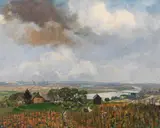 Robert Streit, Farmers at the Nussberg near Vienna, oil on canvas
