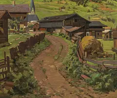 Bramberg im Pinzgau by Josef Stoitzner, c. 1945, oil on canvas, sold Mar 2022