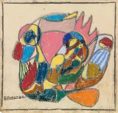 Adolf Richard Hölzel, Figurative composition, c. 1930, coloured chalk on paper