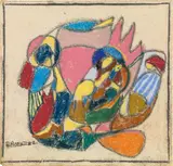 Adolf Richard Hölzel, Figurative composition, c. 1930, coloured chalk on paper