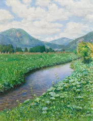 Maximilian Lenz, Landscape with small creek, oil on canvas
