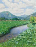 Maximilian Lenz, Landscape with small creek, oil on canvas