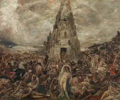 Oskar Larsen, Tower of Babel, oil on canvas
