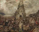 Oskar Larsen, Tower of Babel, oil on canvas