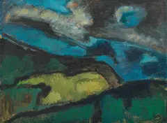 Monte Baldo by Werner Scholz, 1964, oil on hardboard, sold Mar 2022