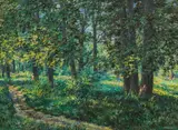 Alfred Waagner, Park landscape, oil on canvas