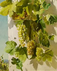 Franz Xaver Wolf, Grapes, oil on panel