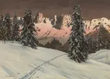 Alois Arnegger, Abendsonne über dem Koschutagebirge in den Karawanken