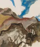Alfons Schnegg, Mountain range, 1918, watercolour on paper