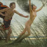 Hans Deiters, Daphne and Apollon, oil on canvas