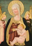 Neri Di Bicci, Madonna with child and two angels, oil, tempera and gold ground on wood, parqueted