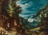 Paul Bril, Landscape with the Temptation of Saint Antonius, oil on canvas