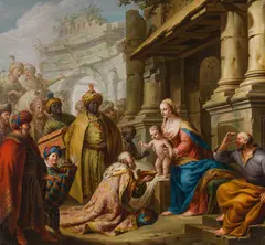 South German Master, Adoration of the Kings, oil on canvas on cardboard
