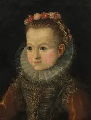 Jakob Seisenegger, Portrait of a girl with wreath of flowers, oil on canvas