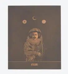 Josef Bramer, Kupfer-Druckplatte zur Radierung "Verwirrung, 1987, Druckplatte aus Kupfer