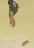 Bruno Bruni, Frau sich ausziehend, um 1975, Farblithografie auf Papier; gerahmt
