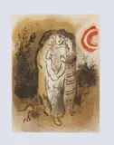 Naemi und Schwiegertöchter by Marc Chagall, um 1960, Farblithografie auf Papier, sold Nov 2021