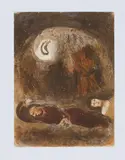 Ruth zu Füßen Boas by Marc Chagall, um 1960, Farblithografie auf Papier, sold Nov 2021
