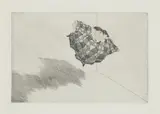 Paul Flora, Fliegender Clown, ca. 1983, Radierung auf Papier; gerahmt