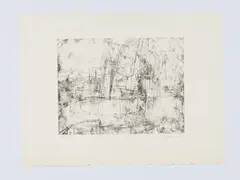 Rudolf Hradil, Römischer Brunnen, Radierung auf Papier