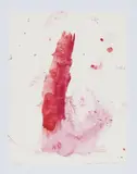 Martha Jungwirth, Bananenblüte, 2011, Algrafie, lavierte Tusche, partiell mit der Hand eingefärbt auf Rives Bütten (300g/m²); gerahmt