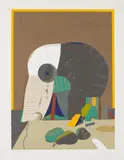 Karl Korab, Großer Kopf, 1975, Farbsiebdruck auf Papier