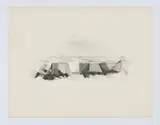 Karl Korab, Dachlandschaft, 1982, Lithografie auf Papier