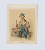 Peter Krämer I, Der Winzer, Aquarell auf Karton