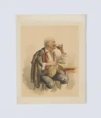 Peter Krämer I, Der Weinfreund, Aquarell auf Karton