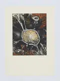 Rudolf Kriebaum, Die Basis, 1973, Farbradierung auf Papier