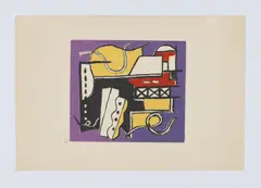 Composition by Fernand Léger, ca. 1950, Serigrafie in 4 Farben auf Bütten (Arches), sold Nov 2021