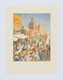 Oskar Laske, Tunis, Farblithografie auf Papier