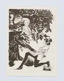 Rosa Loy, Säumige, 2011, Lithografie, eingebrannter syrischer Asphalt & Tusche auf Hahnemühle Alt Worms Bütten (300mg/m²)