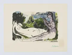 Pablo Picasso, Femme nue et joueuse de flute, 1932, Farblithografie auf Papier