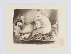 Pablo Picasso, Le dormeur, 1942, Lithografie auf Papier; gerahmt