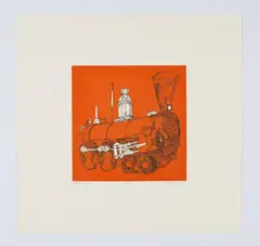 Rudolf Schönwald, Kleine Lokomotive, 2012, Strichradierung und Aquatinta auf Arches Bütten (300g/m²)