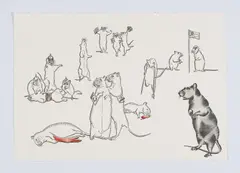 Deborah Sengl, Die letzten Tage der Menschheit, 2013, Druckgrafik auf Papier
