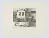 Franz Zadrazil, o.T. (Kleingartenanlage "Flohalm"), 1973, Radierung auf Papier