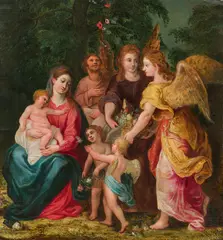 Hendrik van Balen, The Holy Family accompanied by angels, c. 1630, oil on panel