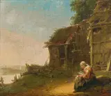 Thomas van Apshoven, Rosary praying peasant woman, oil on canvas