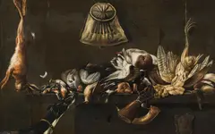 Jan Vonck, Hunting still life, 1653, oil on canvas